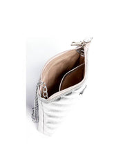 Bolsa Clutch em Matelassê com Alça de Corrente - Prata BSI-6270 - PT