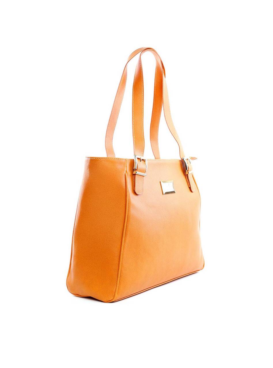Bolsa Tote com Maxi Fivelas Frontais - Mostarda BSI - 6180 - MT