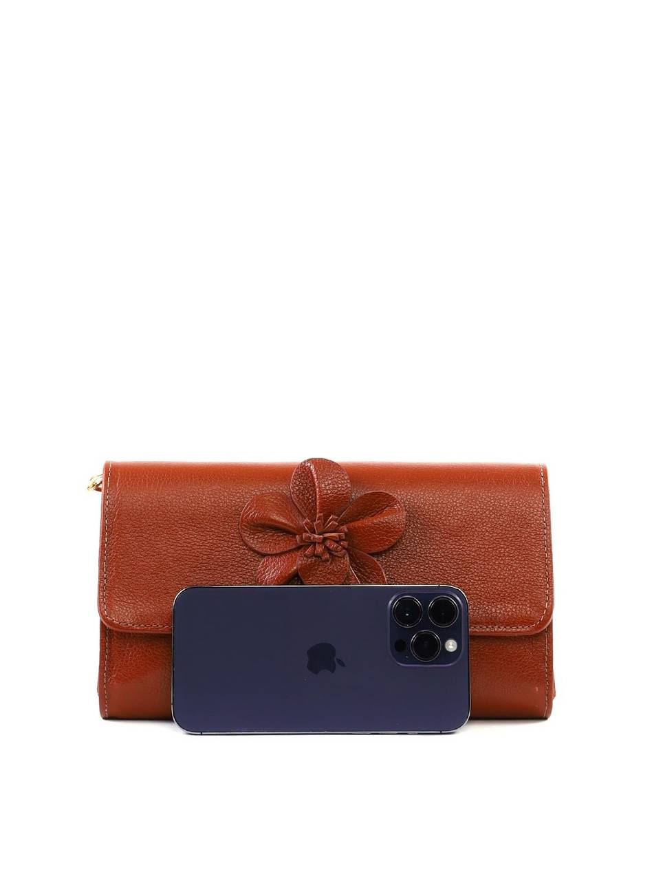 Bolsa Clutch Retangular Enfeite Flor Alça Corrente - Castor BSI-6372 - CS