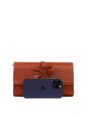 Bolsa Clutch Retangular Enfeite Flor Alça Corrente - Castor BSI-6372 - CS