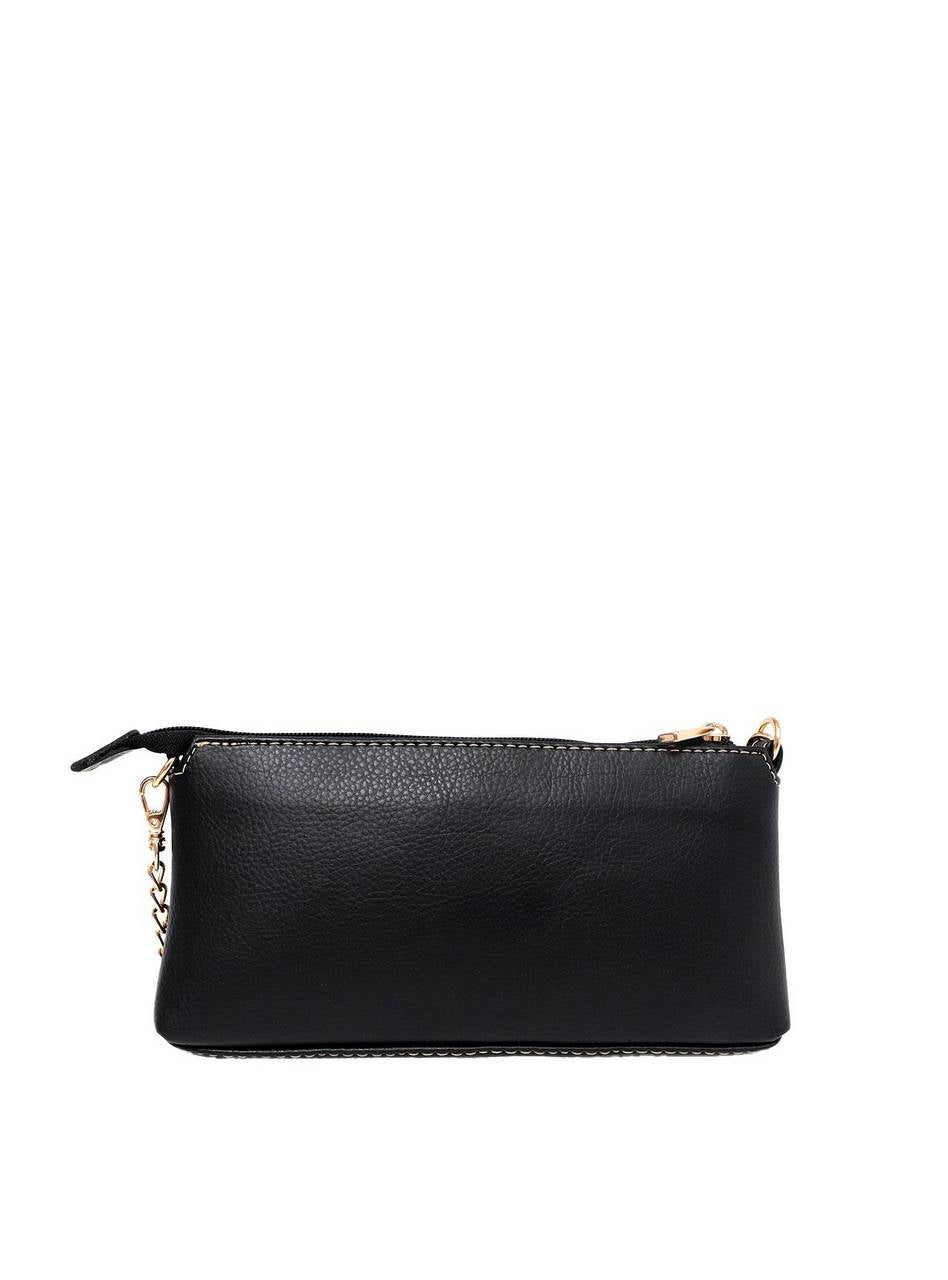 Bolsa Clutch Pequena Alça Corrente Preta BSI-4181 - PR