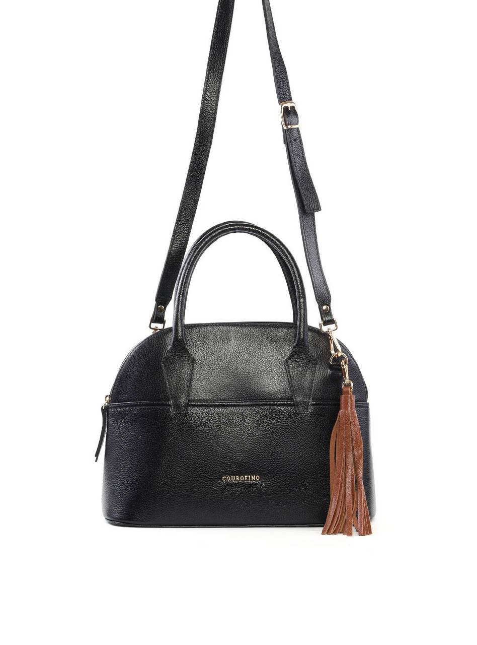 Bolsa Tote Arredondada com Barbicacho - Preta BSI-6419 - PR
