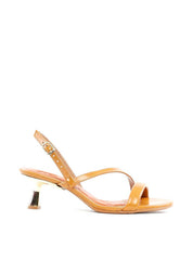 Sandália com Salto Dourado e Tira Lateral - Mostarda SDI-11900 - MT