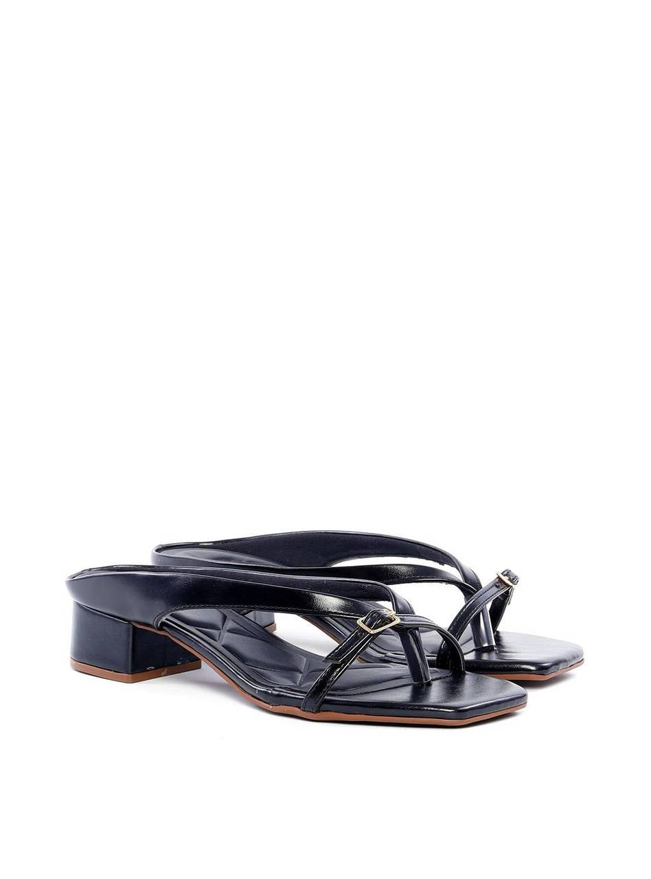 Tamanco Feminino Salto Bloco Baixo com Fivela - Preta SDI-11839 - PR