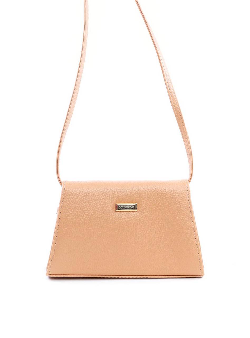 Bolsa Satchel Transversal com Fivelas - Nude BSI-6112 - NU