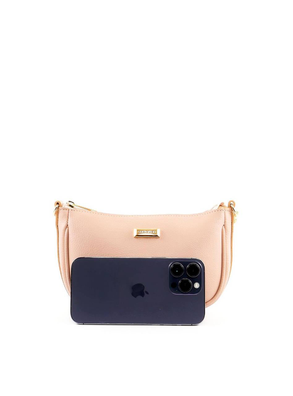 Bolsa Hobo Pequena com Alça Dupla - Nude BSI-6433 - NU