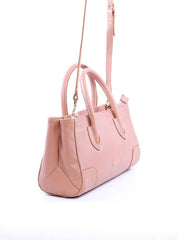 Bolsa Tote de Mão e Tiracolo Retangular com Detalhes de Costuras Nude BSI-5962 - NU