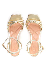 Sandália Anabela em Cortiça com Tiras e Nó - Ouro SDI-11952 - AU