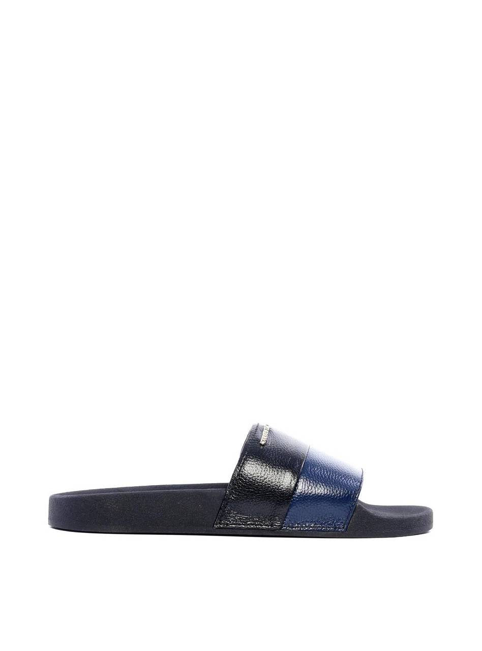 Chinelão Slide com Tiras Largas - Preto e Azul SDI-11825- PA