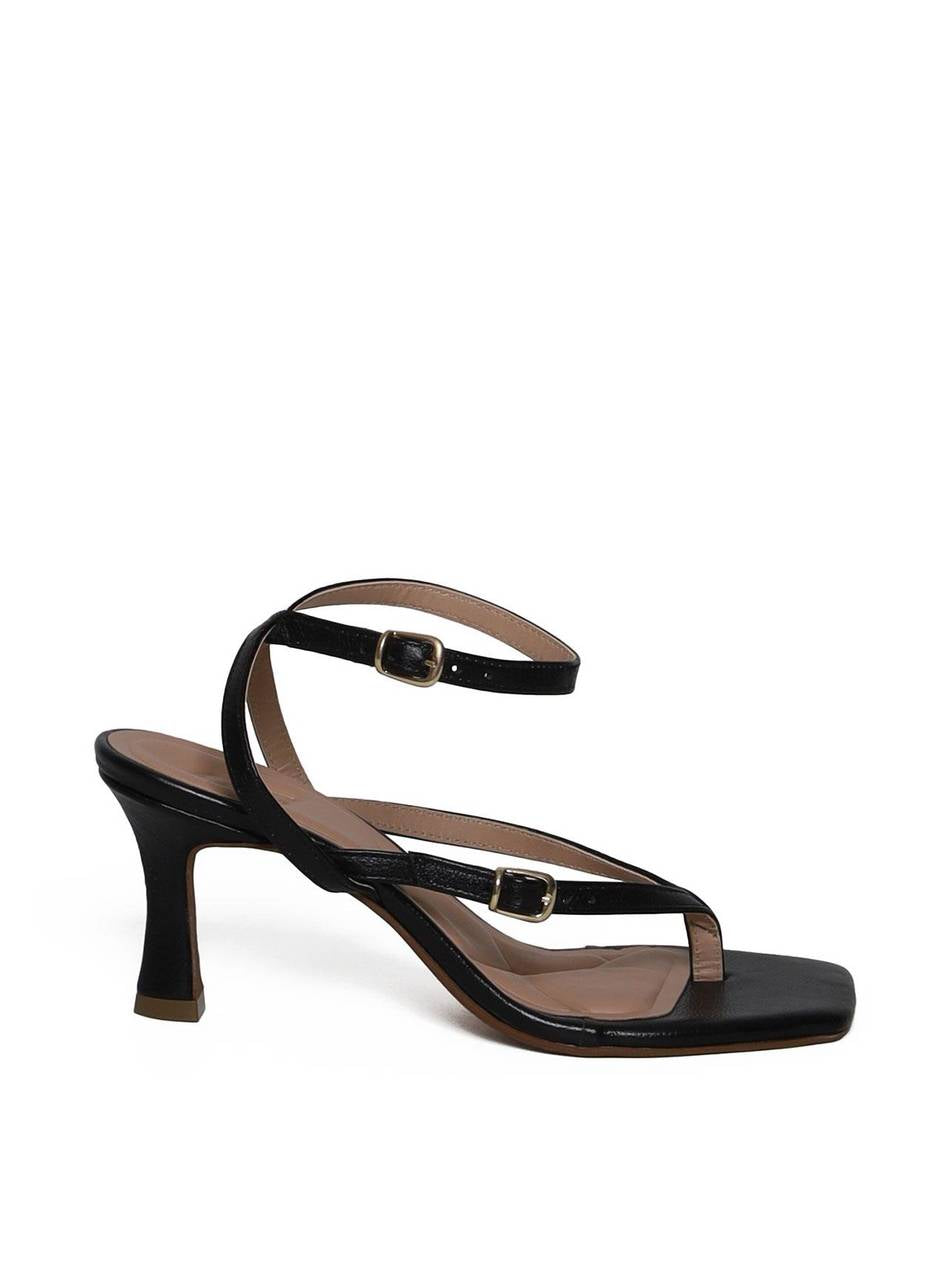 Sandália Feminina Couro Salto Fino - Preta   SDI-11648 - PR