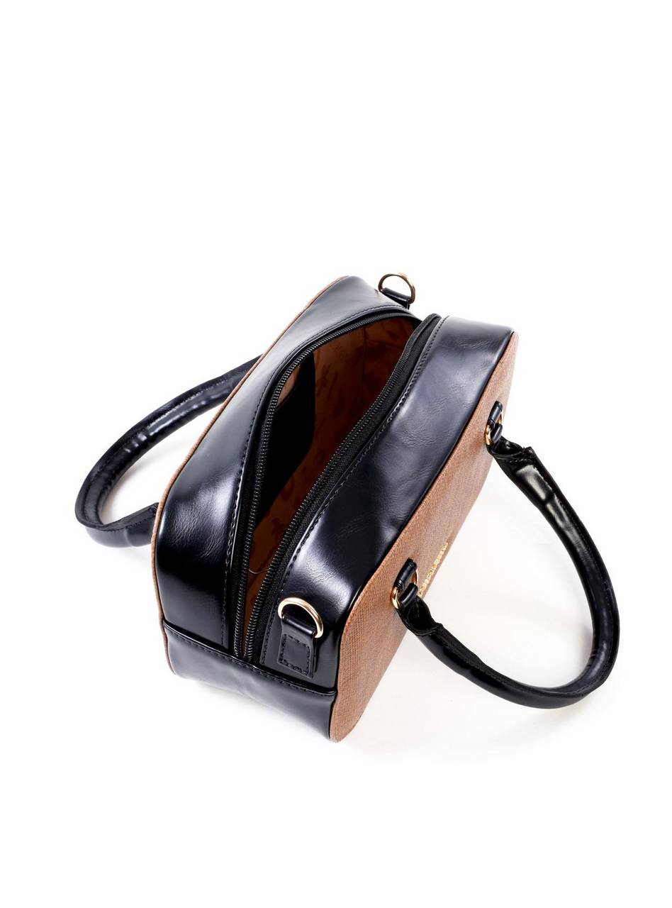 Bolsa Baú Pequena com Mix de Materiais BSI-6499 - PR