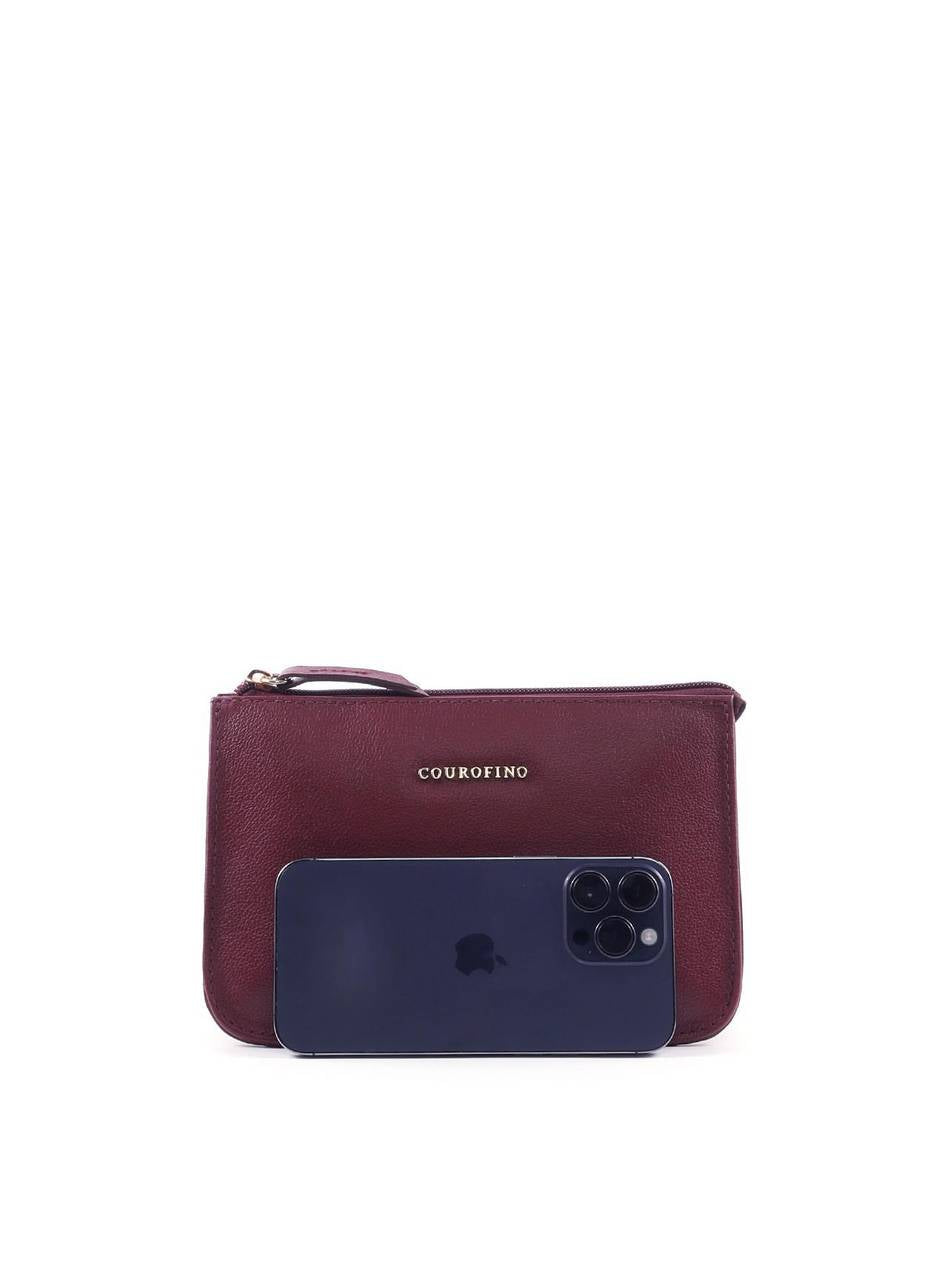 Bolsa Transversal Pequena 3 Divisórias - Vinho BSI-6405 - VI