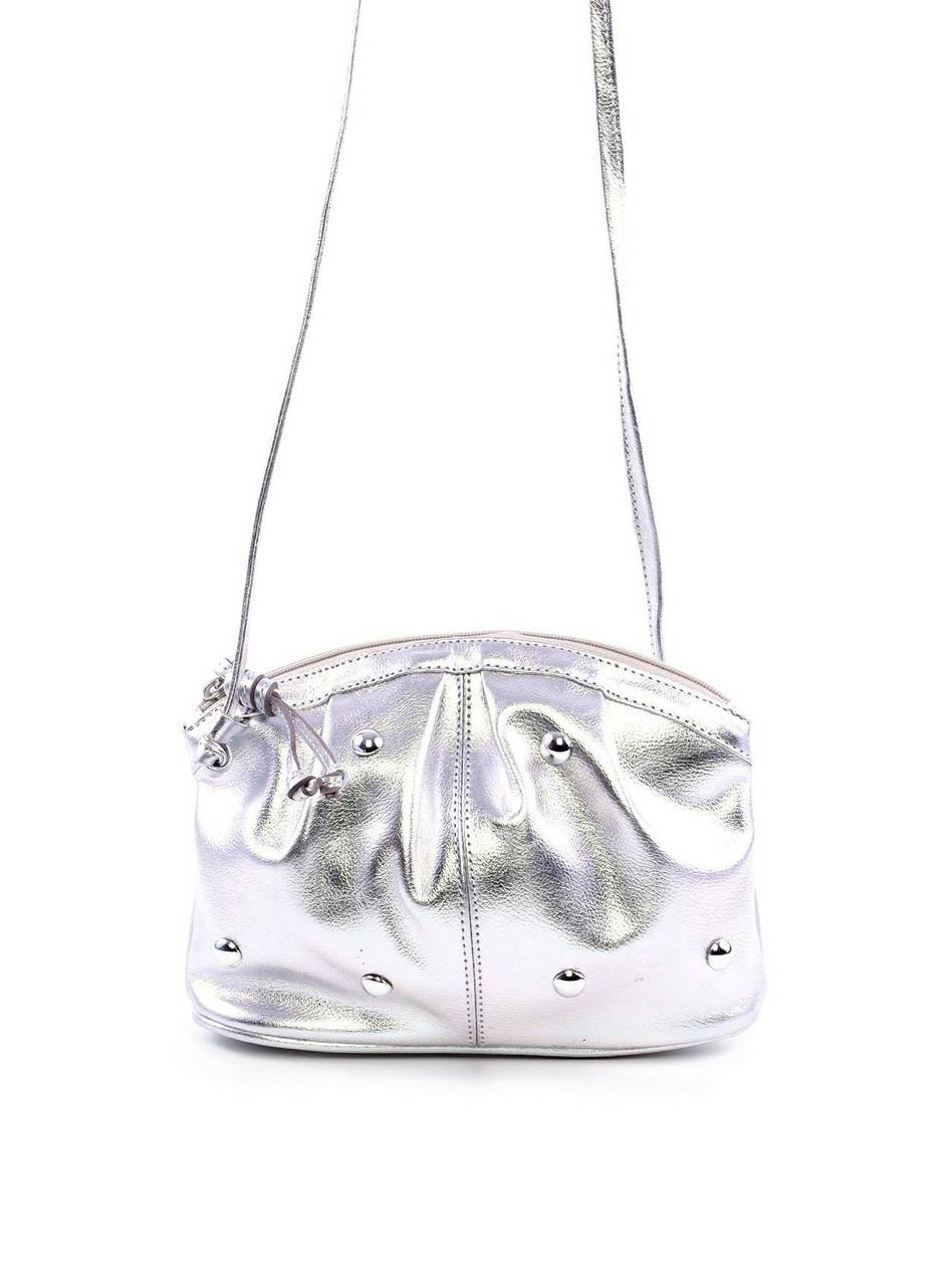 Bolsas Clutch Drapeada com Esferas - Prata BSI-6084 - PT