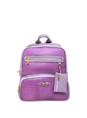 Mochila Casual Grande Porta Moedas Couro Lilás MEI-428 - LI