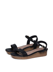 Sandália Anabela Tira Única Confort - Preta SDI-11655 - PR
