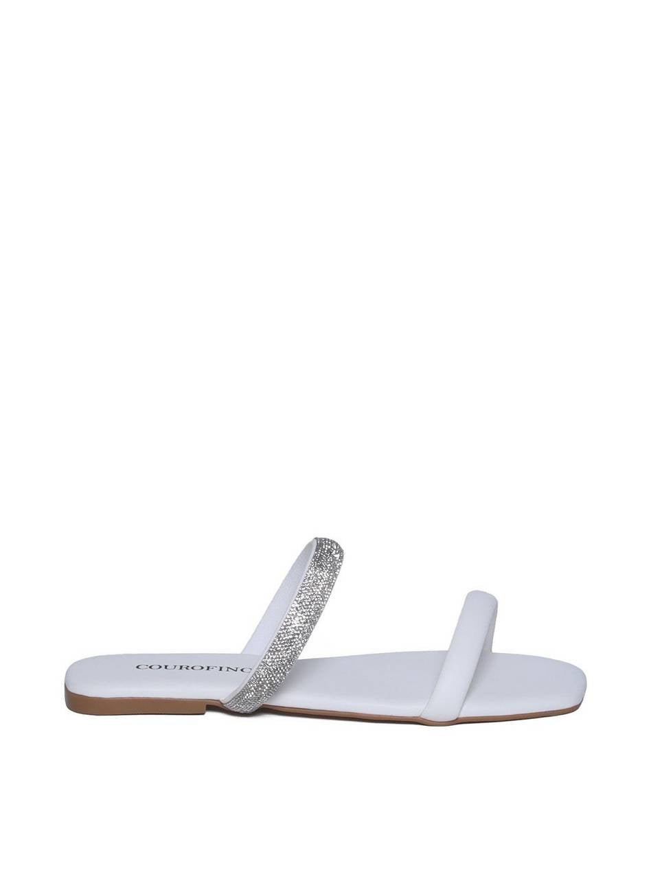 Sandália Rasteira Tira Fina Brilhosa - Branca SDI-11660 - BR