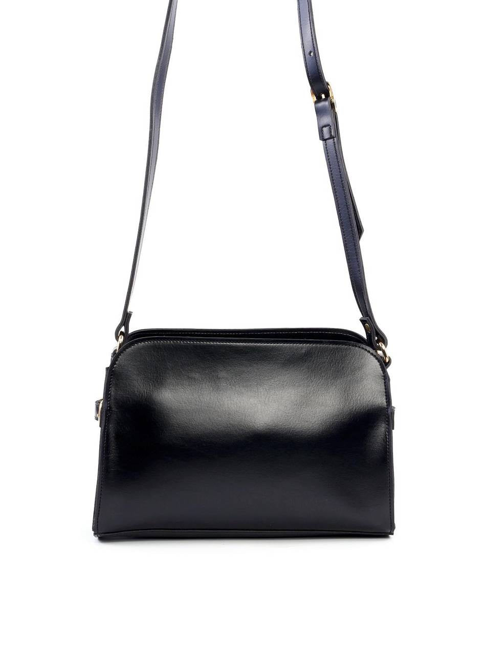 Bolsa Tote Transversal com Fivelas Laterais - Preta BSI-6218 - PR