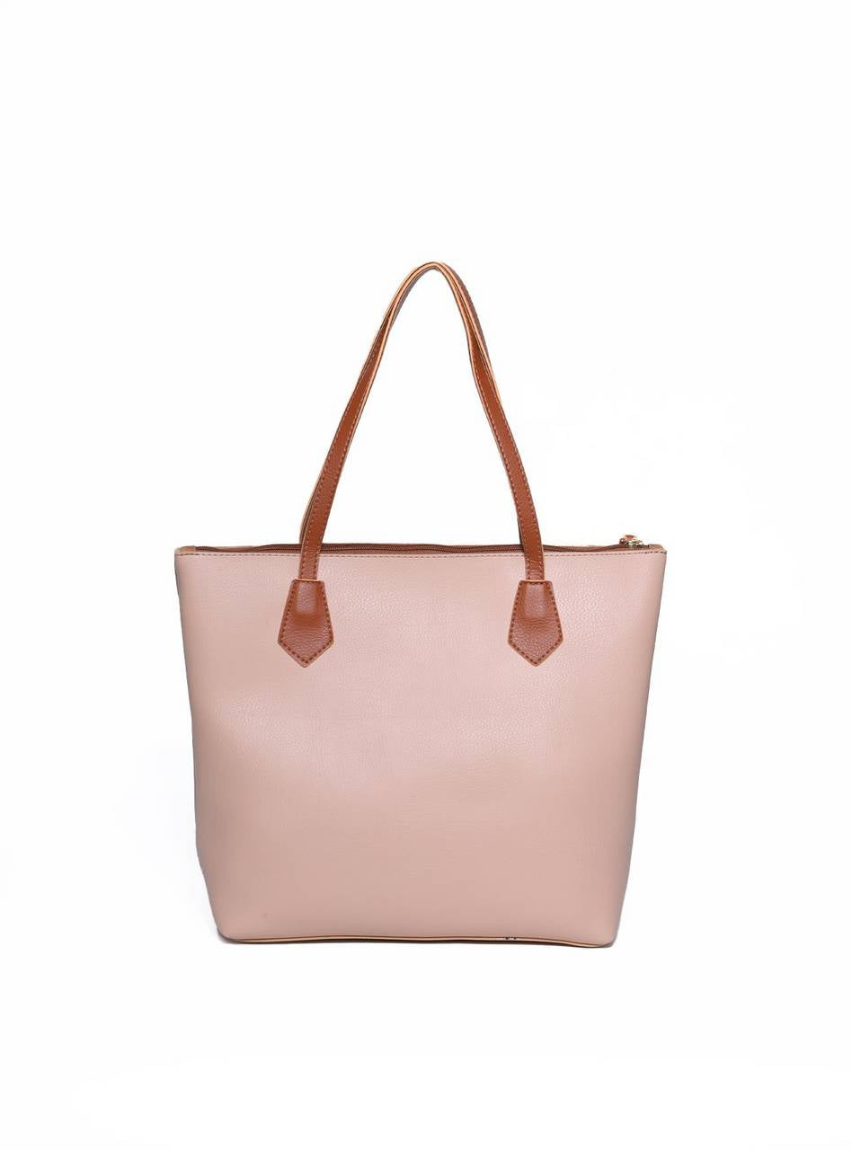 Bolsa Feminina Zíper Puxador Detalhes Recortes Nude BSI-5979 - NU