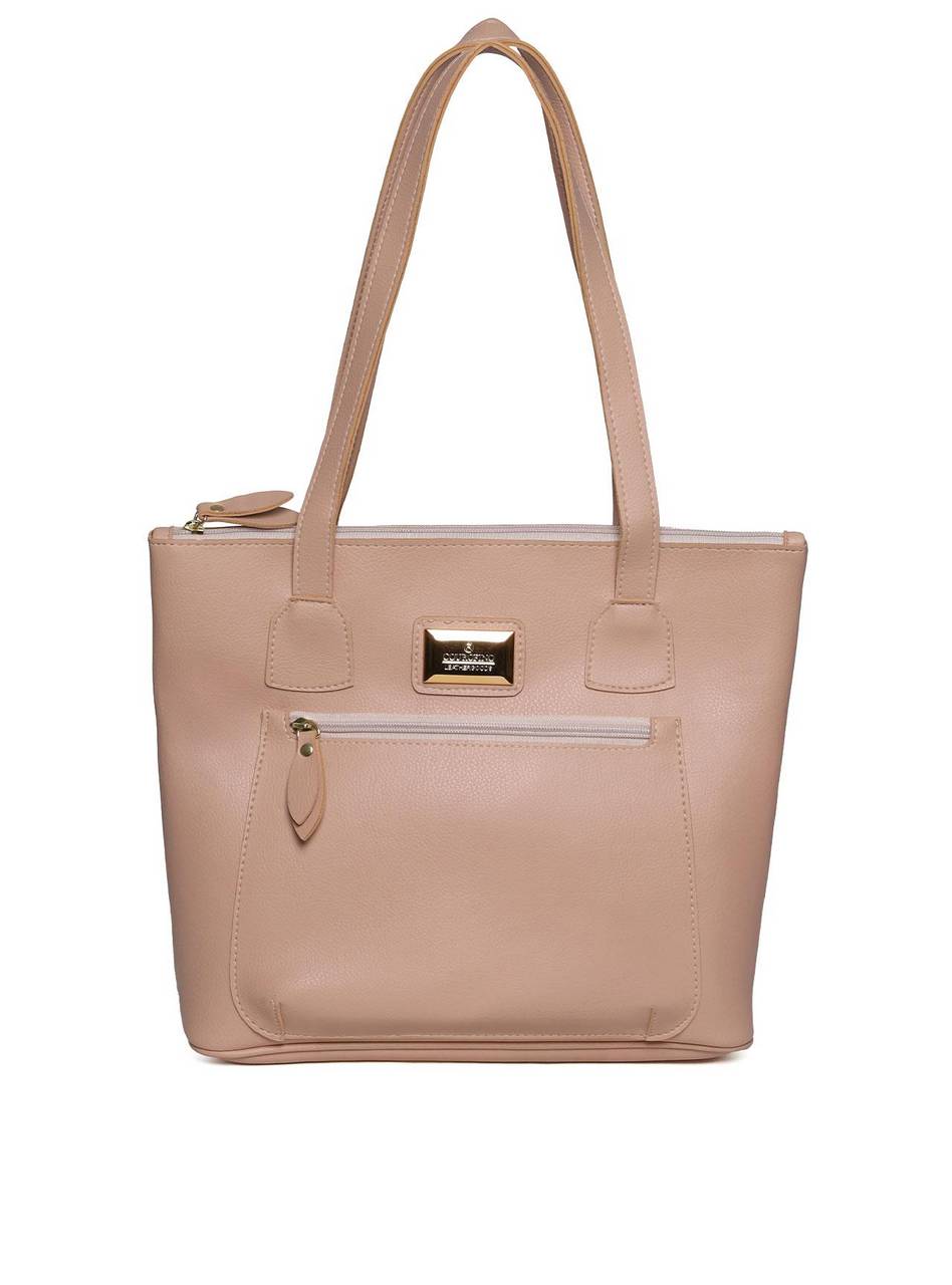 Bolsa Tote com Bolso Grande Frontal - Nude BSI-5470 - NU
