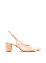 Scarpin Slingback Salto Bloco em Cortiça - Nude SDI-11878 - NU