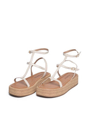 Sandália Feminina Couro Plataforma Salto Fachetado - Fenno SDI-11560 - FE