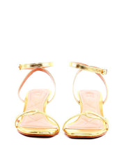 Sandália com Salto Fino e Recorte Geométrico - Ouro SDI-11930 - AU