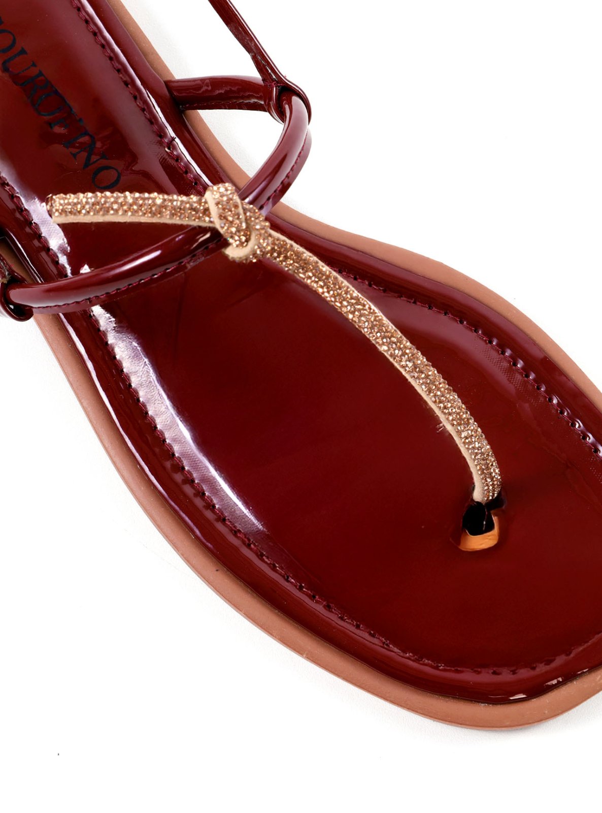 Sandália Rasteira de Dedo com Strass SDI-12248 - VE