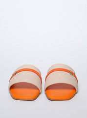 Sandália Feminina Rasteira Slide - Laranja SDI-11543 - LR