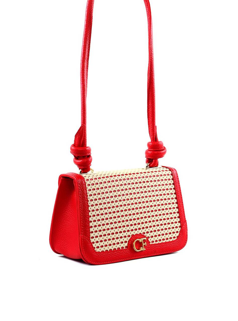 Bolsa Satchel Detalhe Tela Frontal Alça Nó - Vermelha BSI-6378 - VE