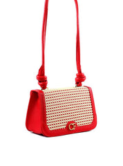 Bolsa Satchel Detalhe Tela Frontal Alça Nó - Vermelha BSI-6378 - VE