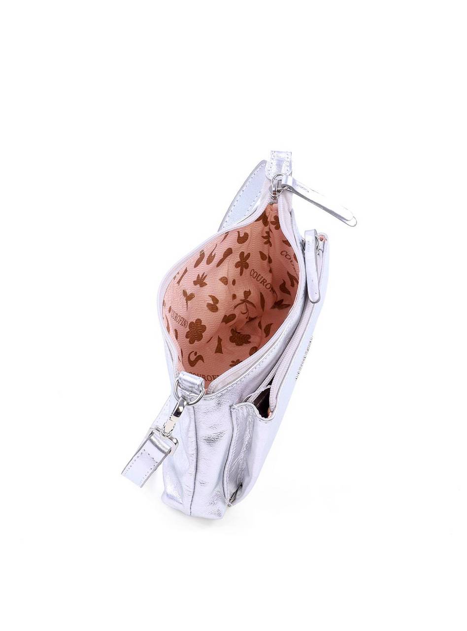 Bolsa Baguette com Bolso Grande Frontal - Prata BSI-6130 - PT