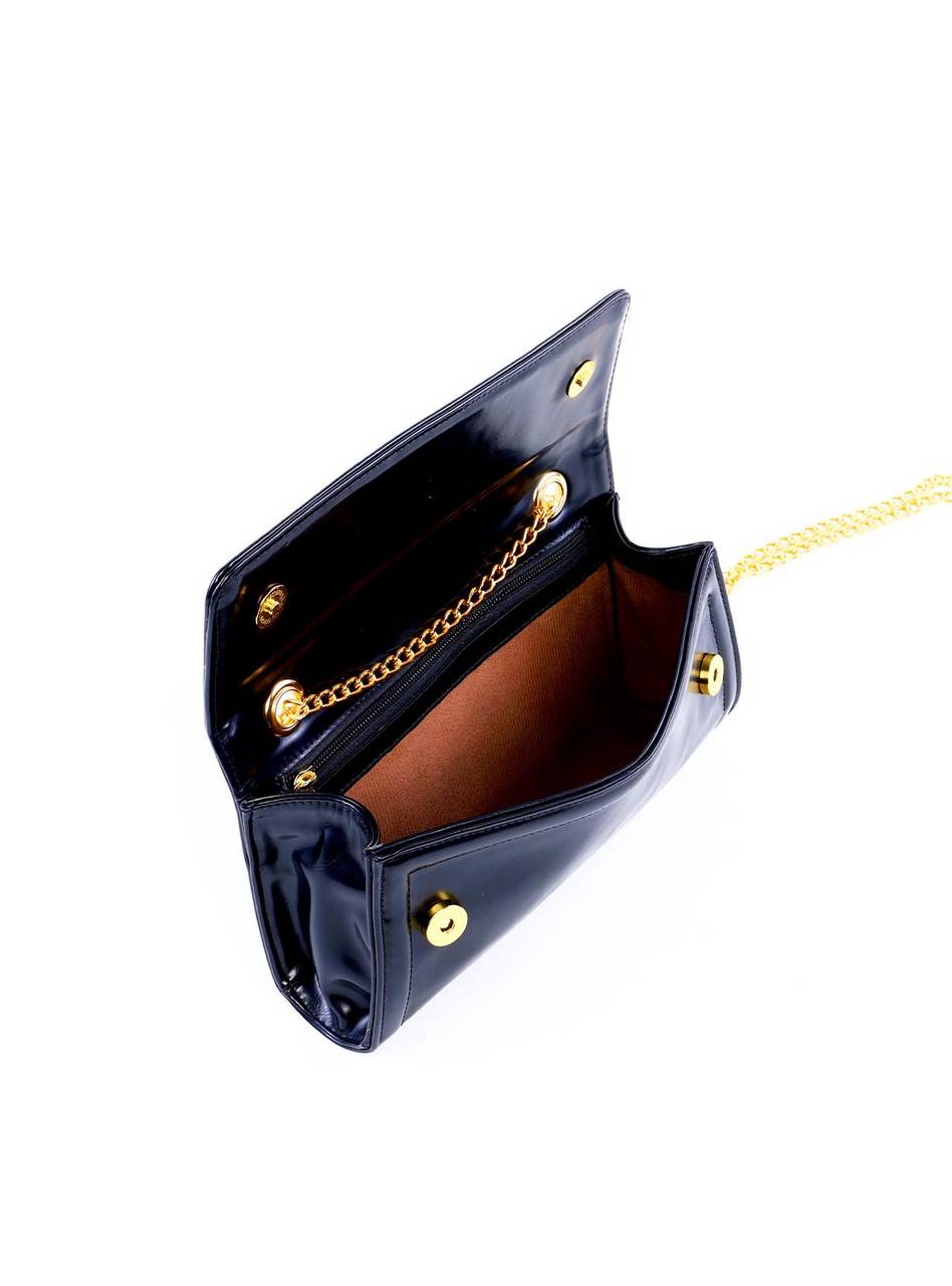 Bolsa Satchel Retangular Alça Transversal Corrente - Preta BSI-6262 - PR