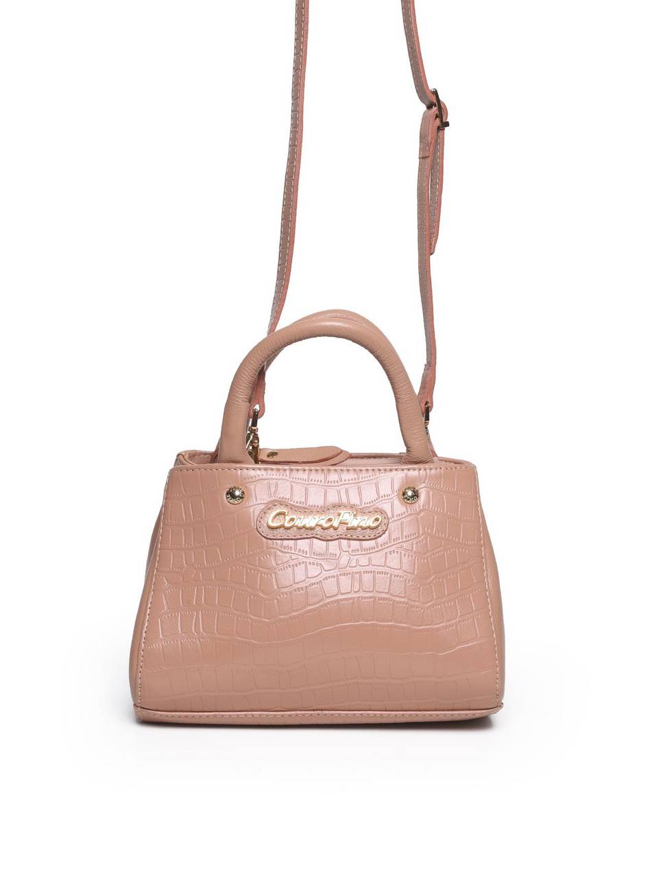 Bolsa Tote Couro Alça Transversal Nude BSI-4452 - NU