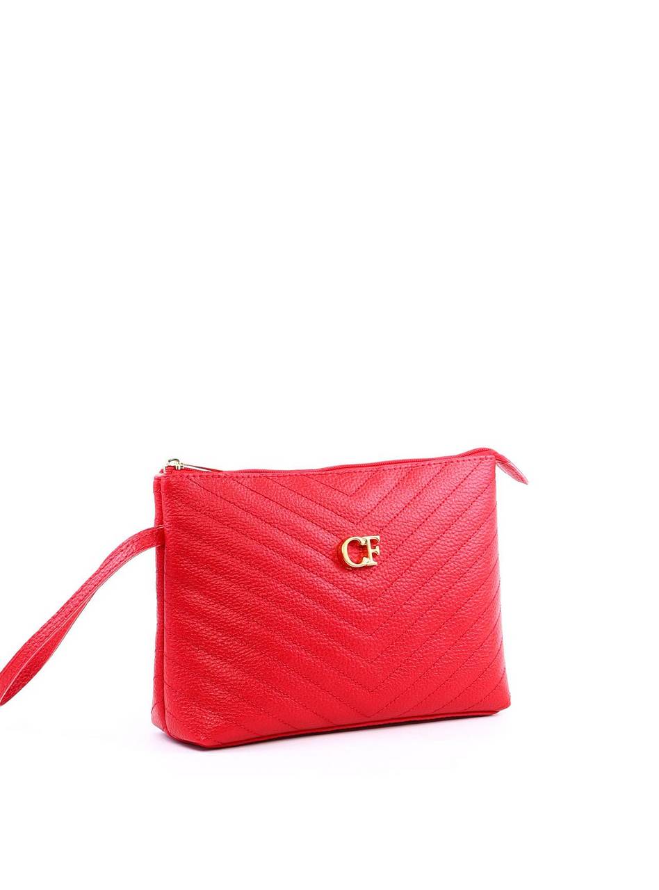 Bolsa Clutch com Detalhe de Costura - Vermelha BSI-6317 - VE