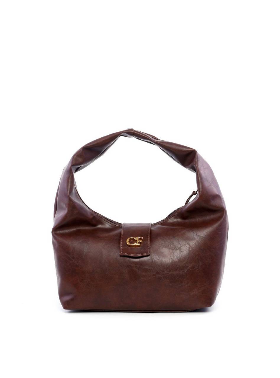 Bolsa Hobo com Placa CF - Cacau BSI-6170 - CA