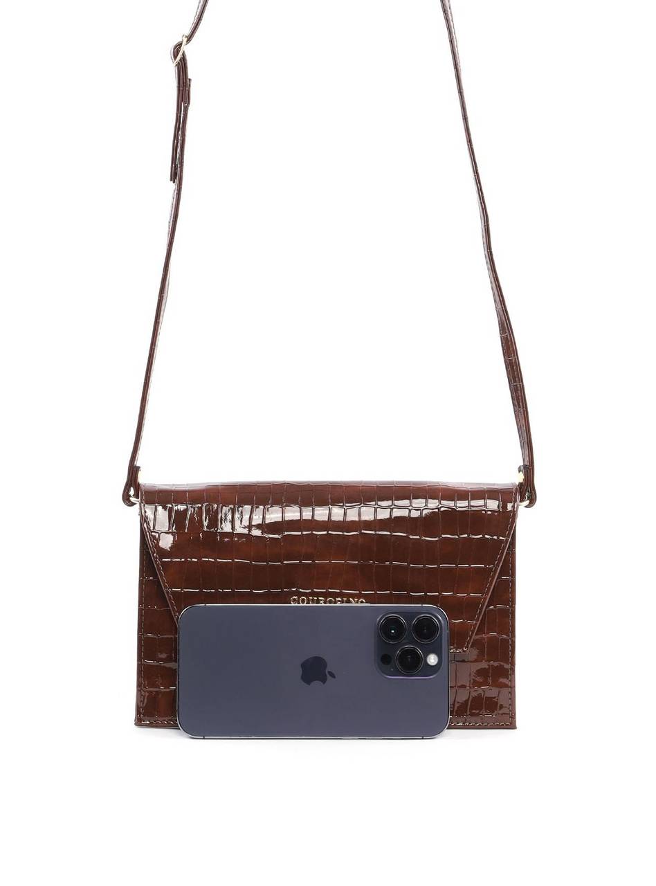 Bolsa Clutch Transversal Croco - Cacau BSI-6416 - CA
