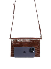 Bolsa Clutch Transversal Croco - Cacau BSI-6416 - CA