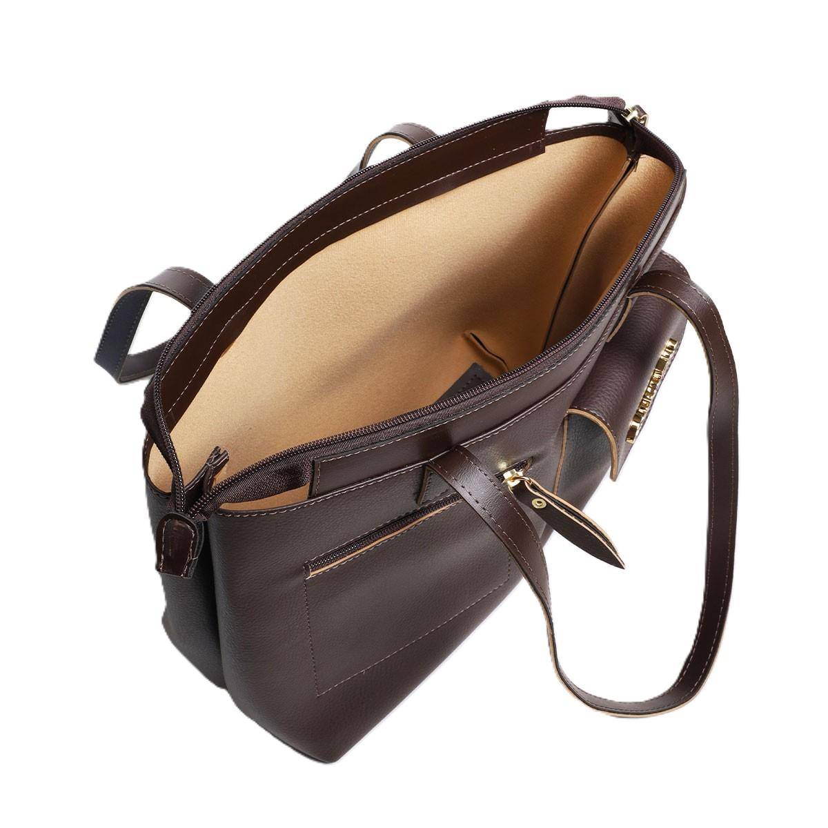 Bolsa Tote Tiracolo Média Cacau BSI-5821 - CA