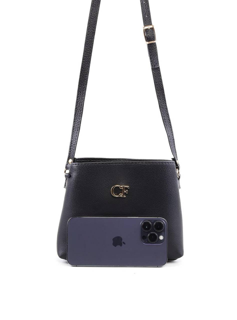 Bolsa Transversal Duas Divisórias - Preta BSI-6386 - PR