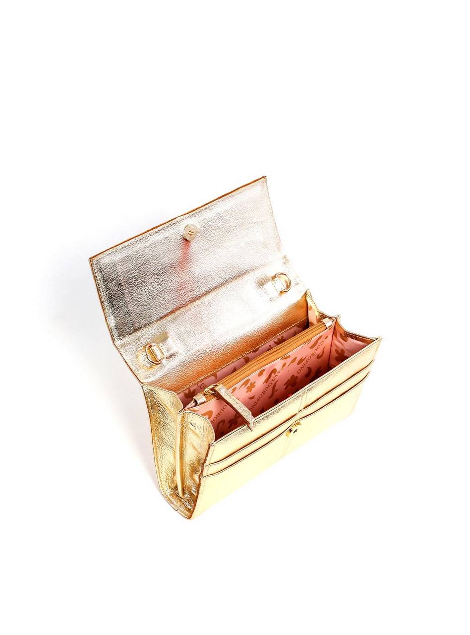 Bolsa Clutch Retangular com Alça de Corrente - Ouro BSI-6244 - AU