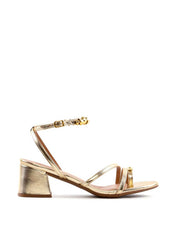 Sandália com Salto Bloco e Detalhes Dourados - Ouro SDI-12124 - AU