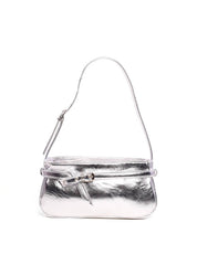 Bolsa Baguette com Detalhe de Cinto - Prata BSI-6151 - PT