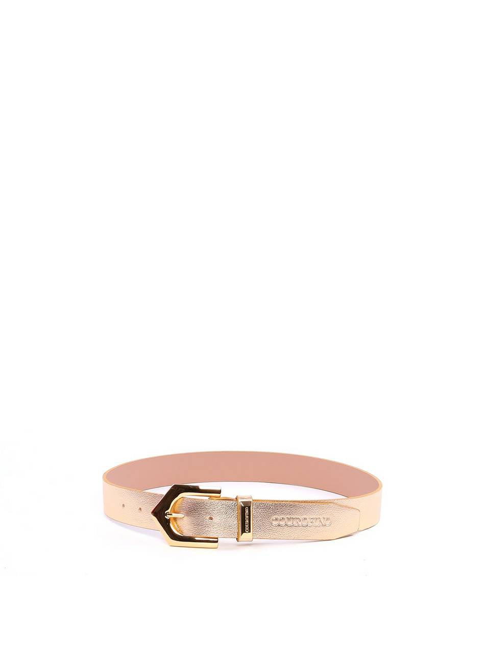 Cinto Feminino Couro Fivela Triangular Ouro CTI-938 - AU