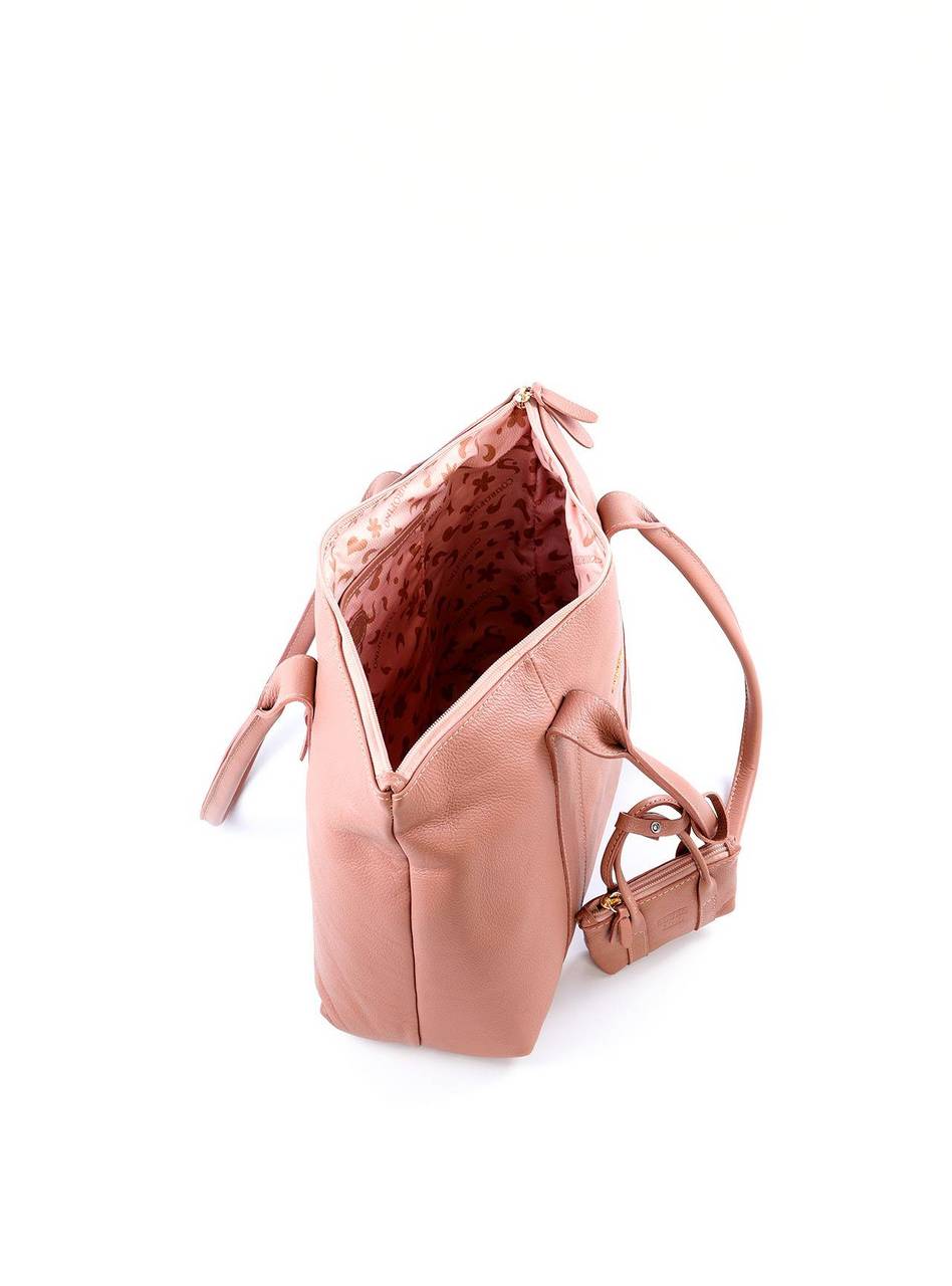 Bolsa Tote com Big Charm e Mini Bolsa - Nude BSI-6049 - NU