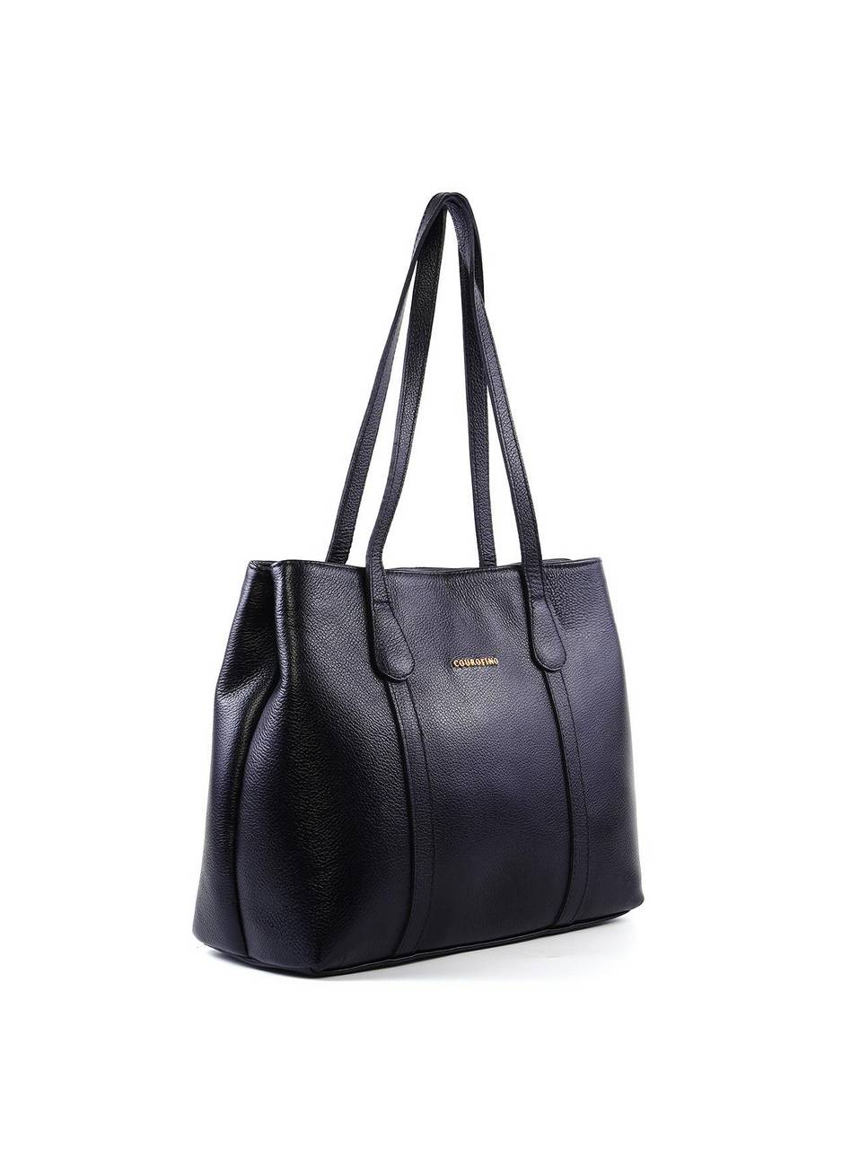 Bolsa Shopper Grande Couro Divisórias Preta BSI-5686 - PR