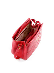 Bolsa Tote Transversal com Matelassê em V - Vermelha BSI-6437 - VE