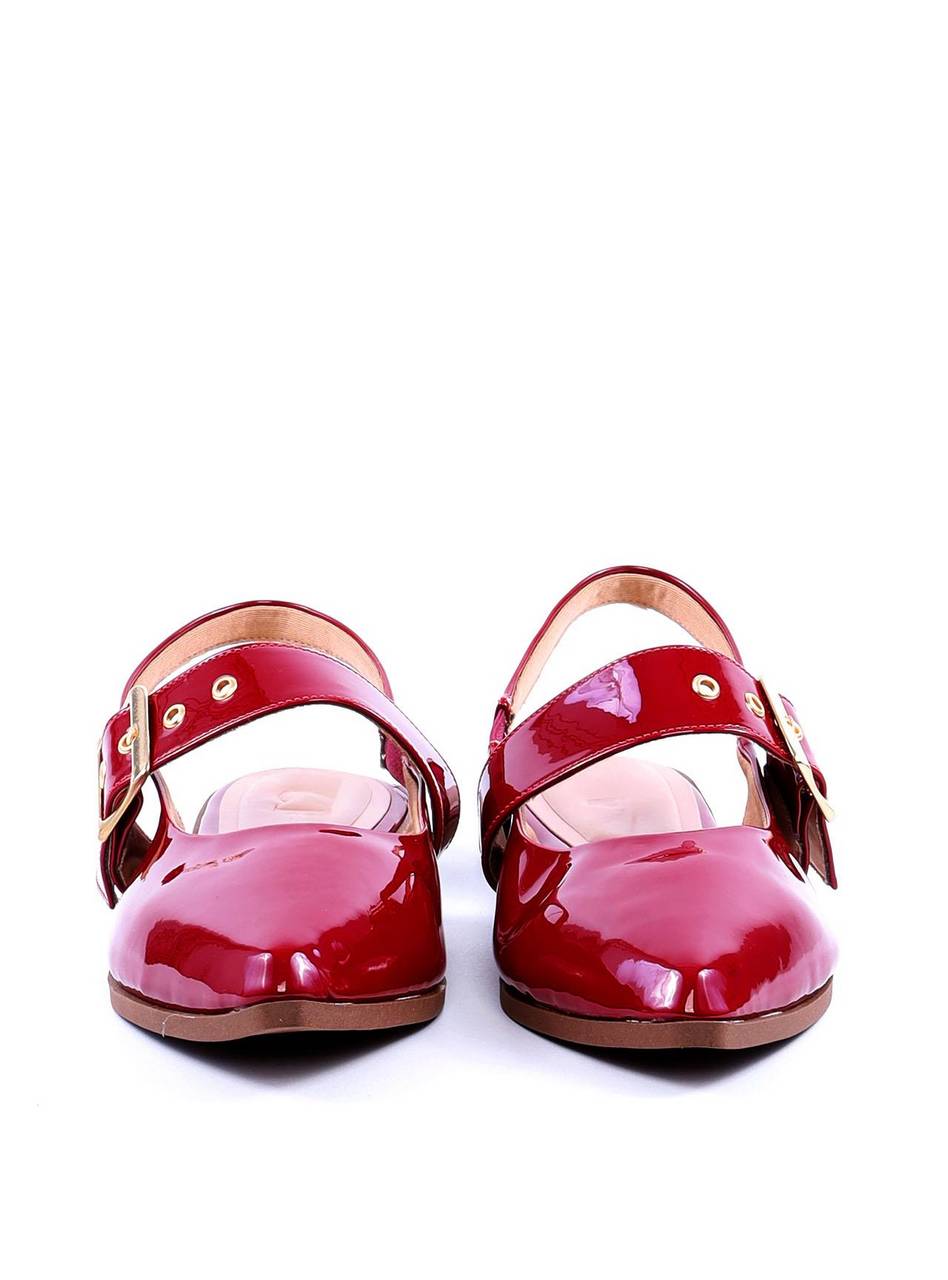 Sapatilha Slingback com Maxi Fivela e Ilhós - Vermelha SDI-11728 - VE
