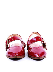 Sapatilha Slingback com Maxi Fivela e Ilhós - Vermelha SDI-11728 - VE