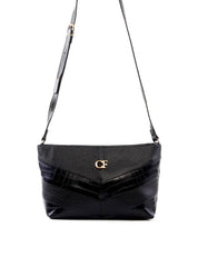 Bolsa Tote Transversal com Recortes em V - Preta BSI-6435 - PR