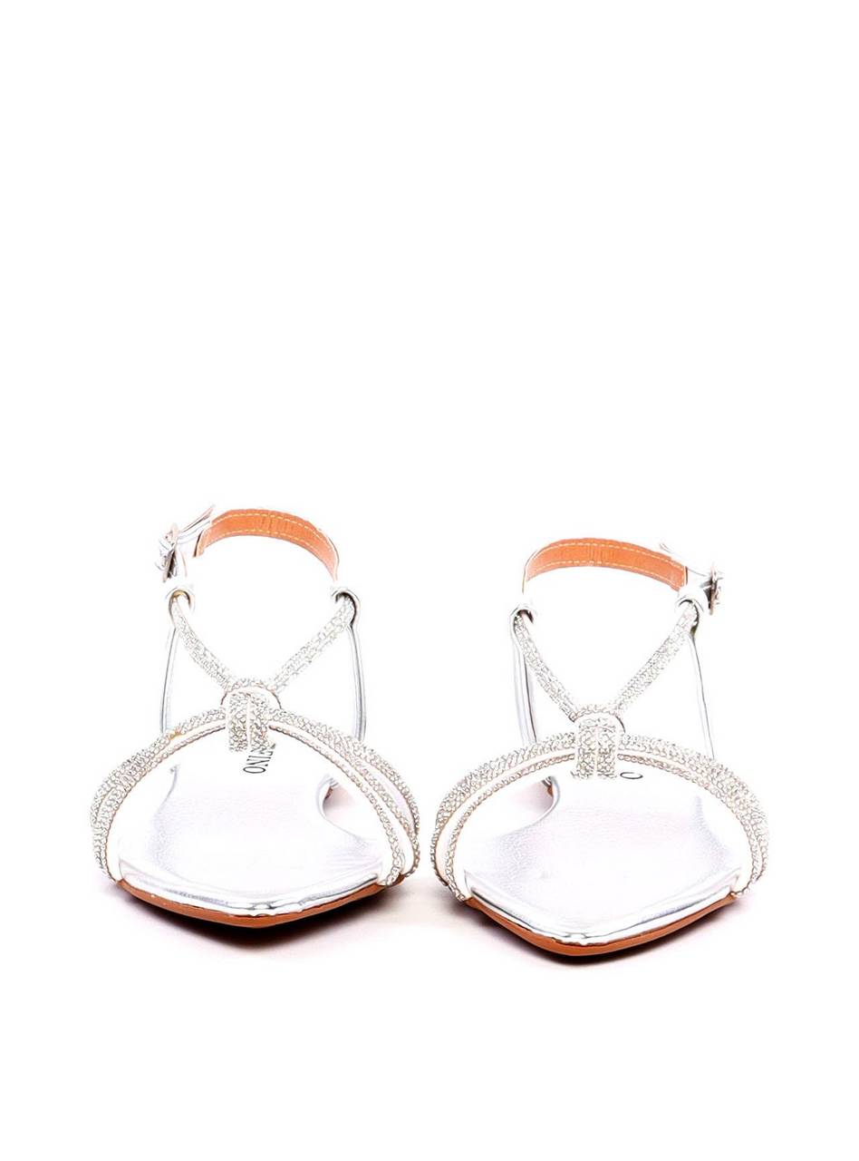 Rasteira Bico Fino com Tira de Strass - Prata SDI-11937 - PT